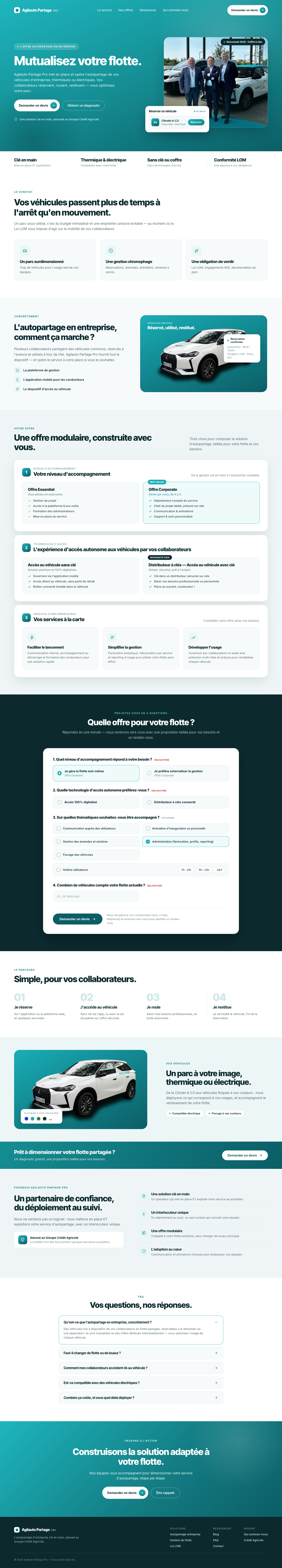 Agilauto Partage Pro — Page Offre